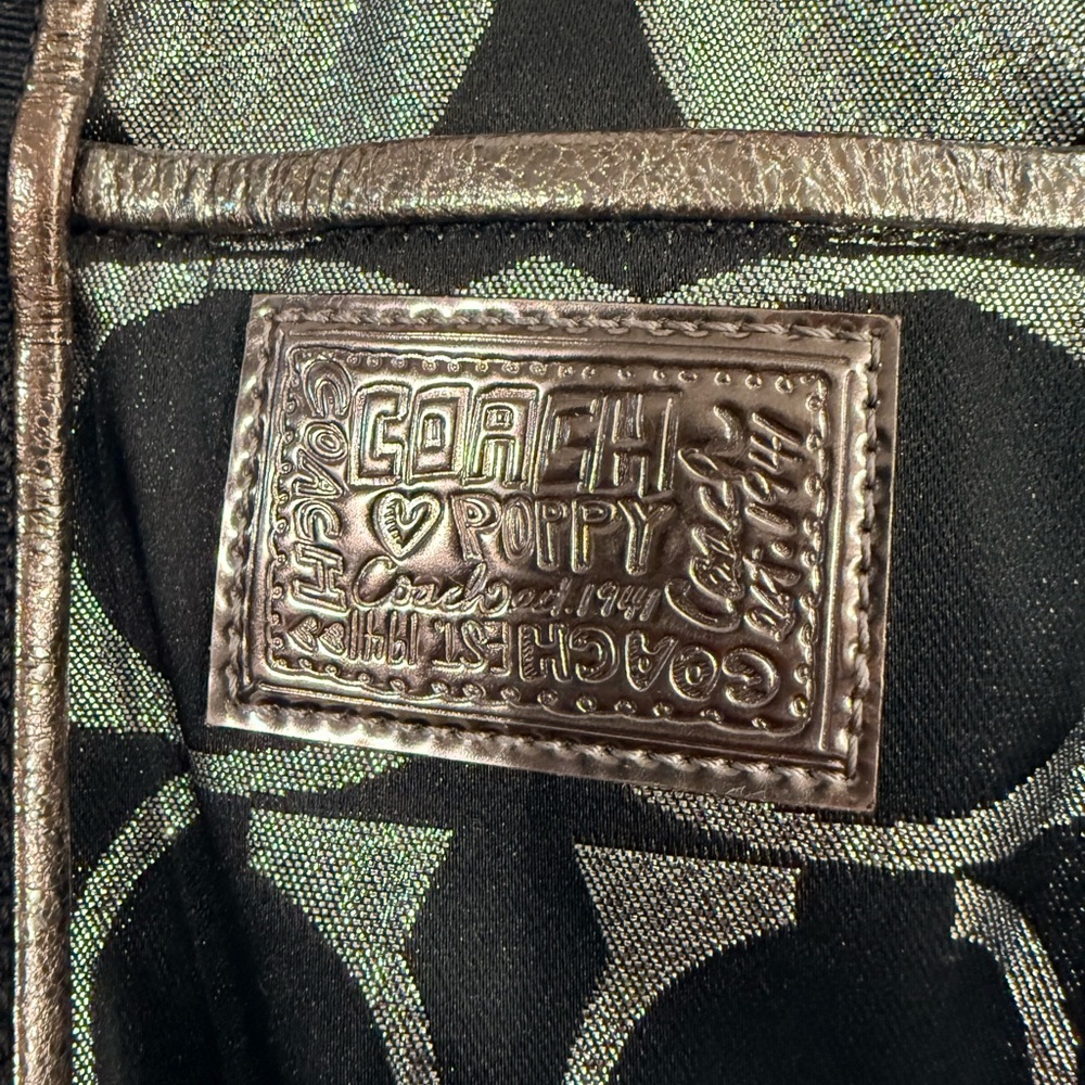 Coach Black and Silver Patterned Tote - Picture 2 of 7